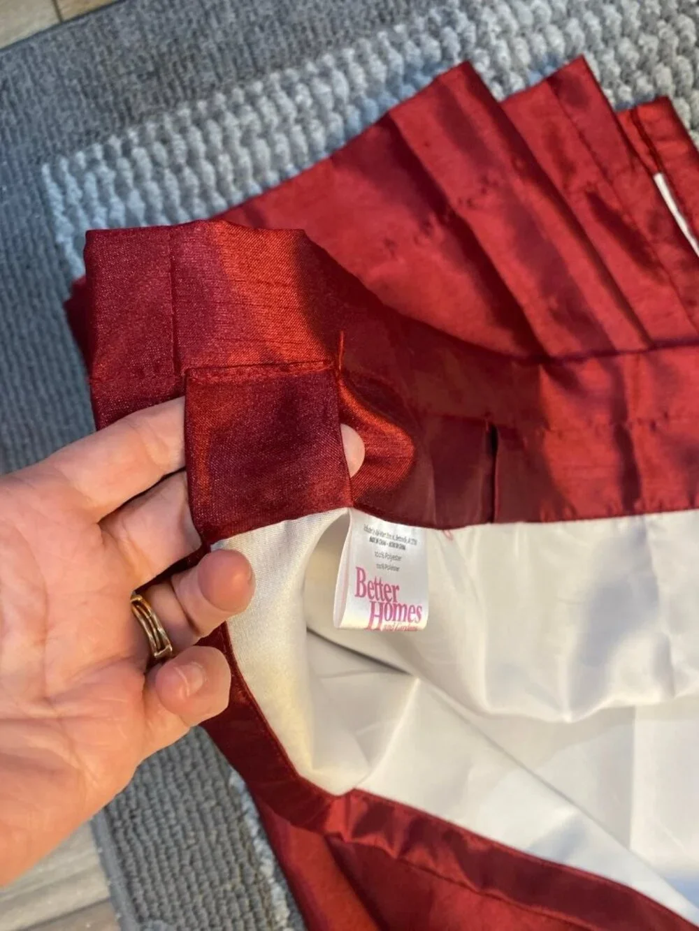 Better Homes & Gardens 2 Dark Red Curtain Panels Rod Pocket (54” W X 64” L)